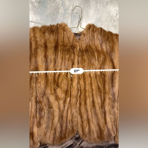 Vintage real mink cape with scalloped edges 1950s mink stole cape - Picture 11 of 13